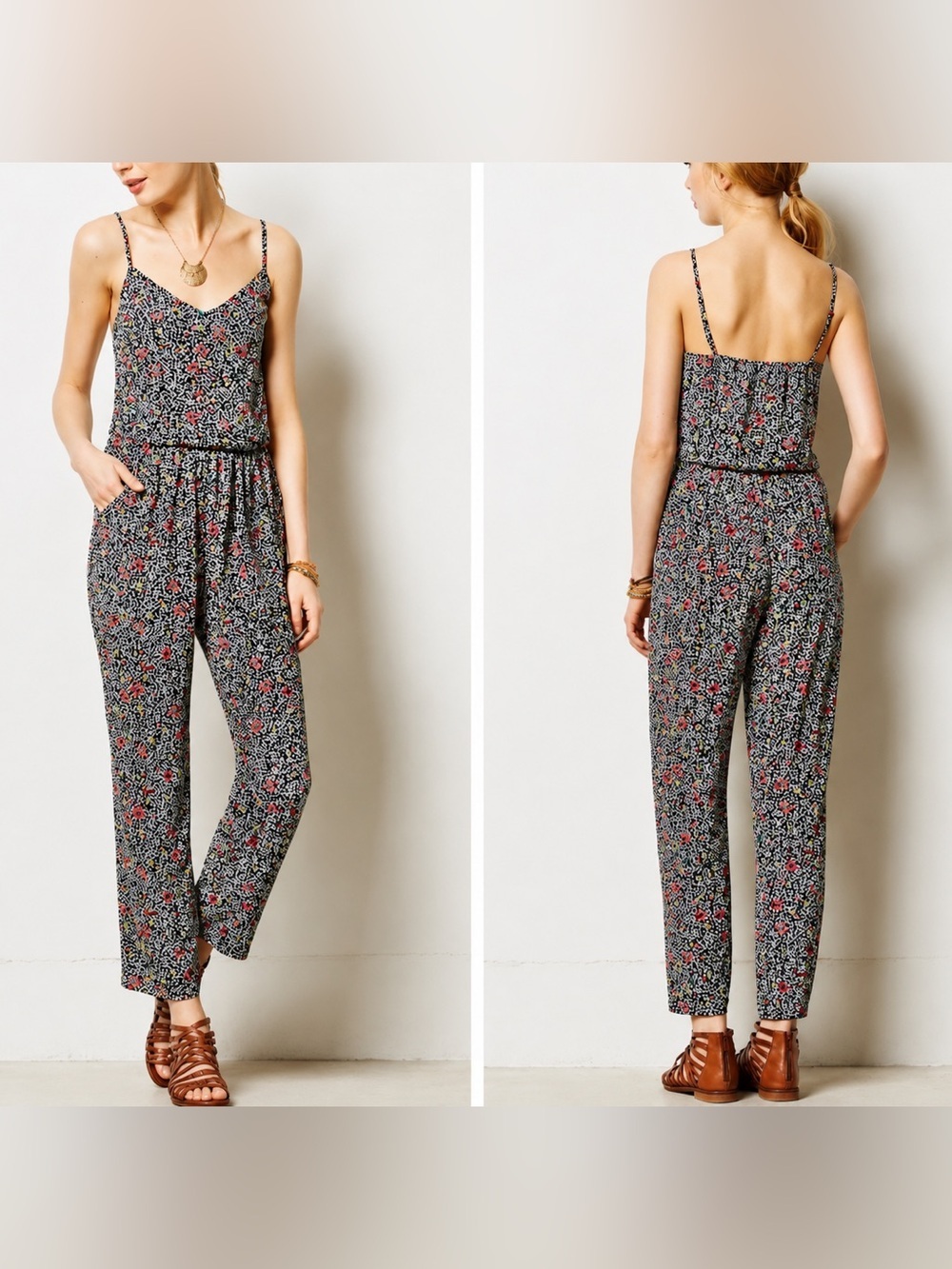 Elevenses Peonia floral jumpsuit, small